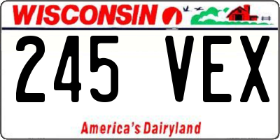 WI license plate 245VEX