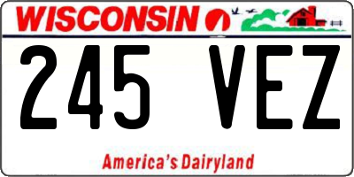 WI license plate 245VEZ