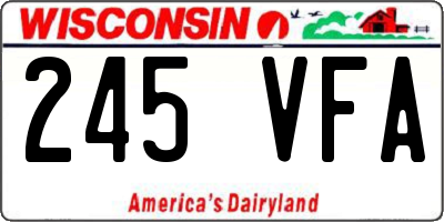 WI license plate 245VFA