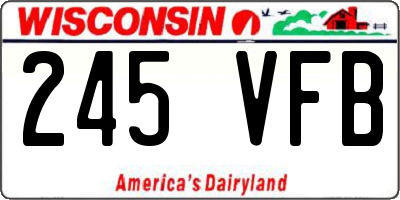 WI license plate 245VFB