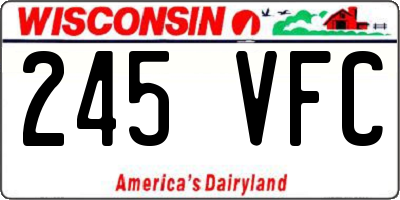 WI license plate 245VFC