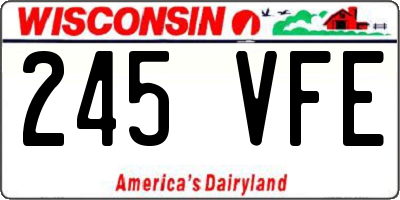 WI license plate 245VFE