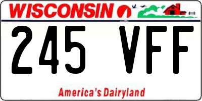 WI license plate 245VFF