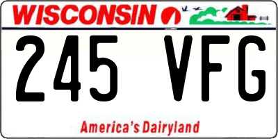 WI license plate 245VFG