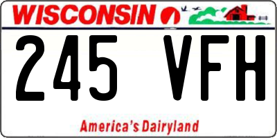 WI license plate 245VFH
