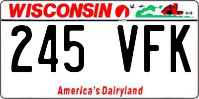 WI license plate 245VFK