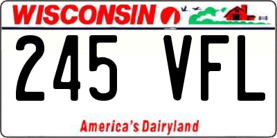 WI license plate 245VFL