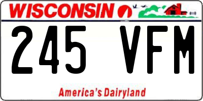 WI license plate 245VFM