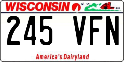 WI license plate 245VFN