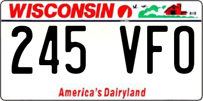 WI license plate 245VFO