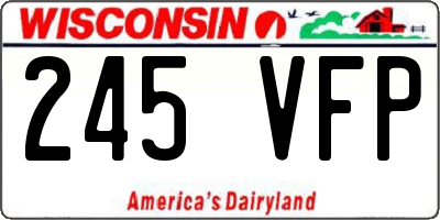 WI license plate 245VFP
