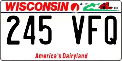 WI license plate 245VFQ