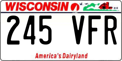 WI license plate 245VFR