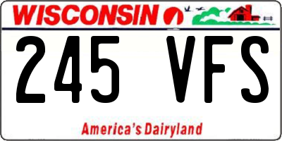WI license plate 245VFS