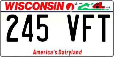 WI license plate 245VFT