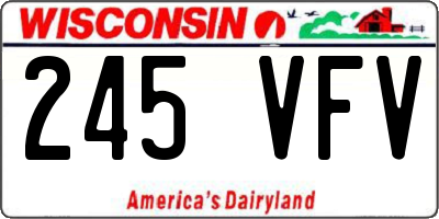 WI license plate 245VFV