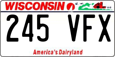 WI license plate 245VFX