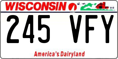 WI license plate 245VFY