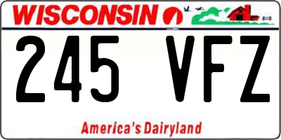 WI license plate 245VFZ