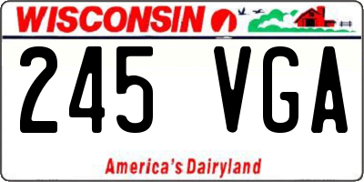 WI license plate 245VGA