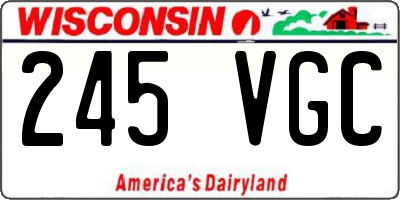 WI license plate 245VGC
