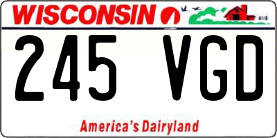WI license plate 245VGD