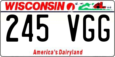 WI license plate 245VGG
