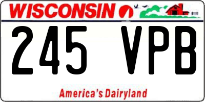 WI license plate 245VPB