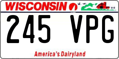 WI license plate 245VPG