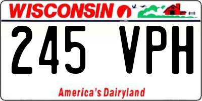 WI license plate 245VPH