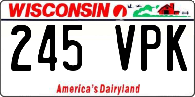 WI license plate 245VPK