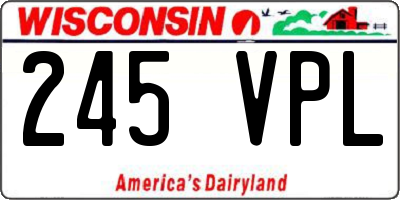 WI license plate 245VPL