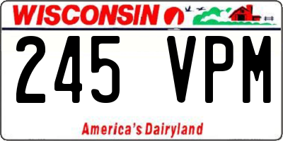 WI license plate 245VPM