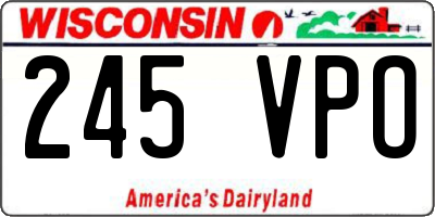 WI license plate 245VPO