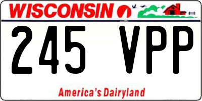 WI license plate 245VPP
