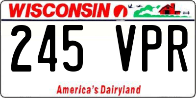 WI license plate 245VPR
