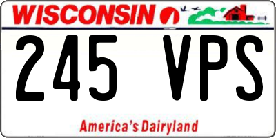 WI license plate 245VPS