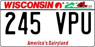 WI license plate 245VPU