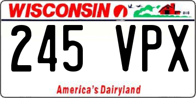 WI license plate 245VPX