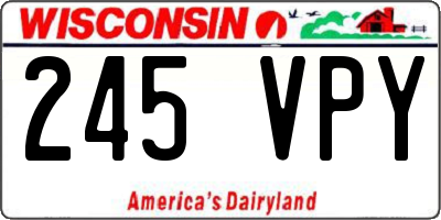 WI license plate 245VPY