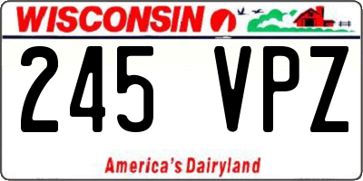 WI license plate 245VPZ