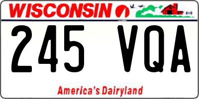 WI license plate 245VQA