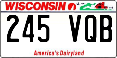 WI license plate 245VQB