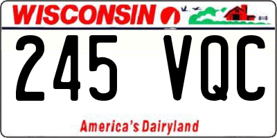WI license plate 245VQC