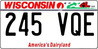 WI license plate 245VQE