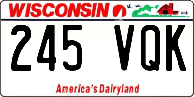 WI license plate 245VQK