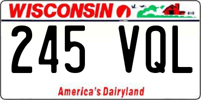 WI license plate 245VQL
