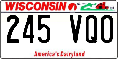 WI license plate 245VQO