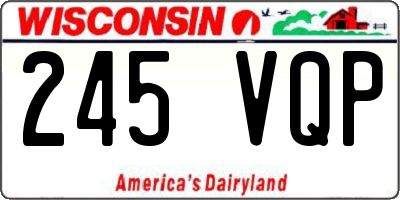 WI license plate 245VQP