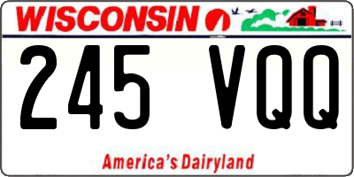 WI license plate 245VQQ